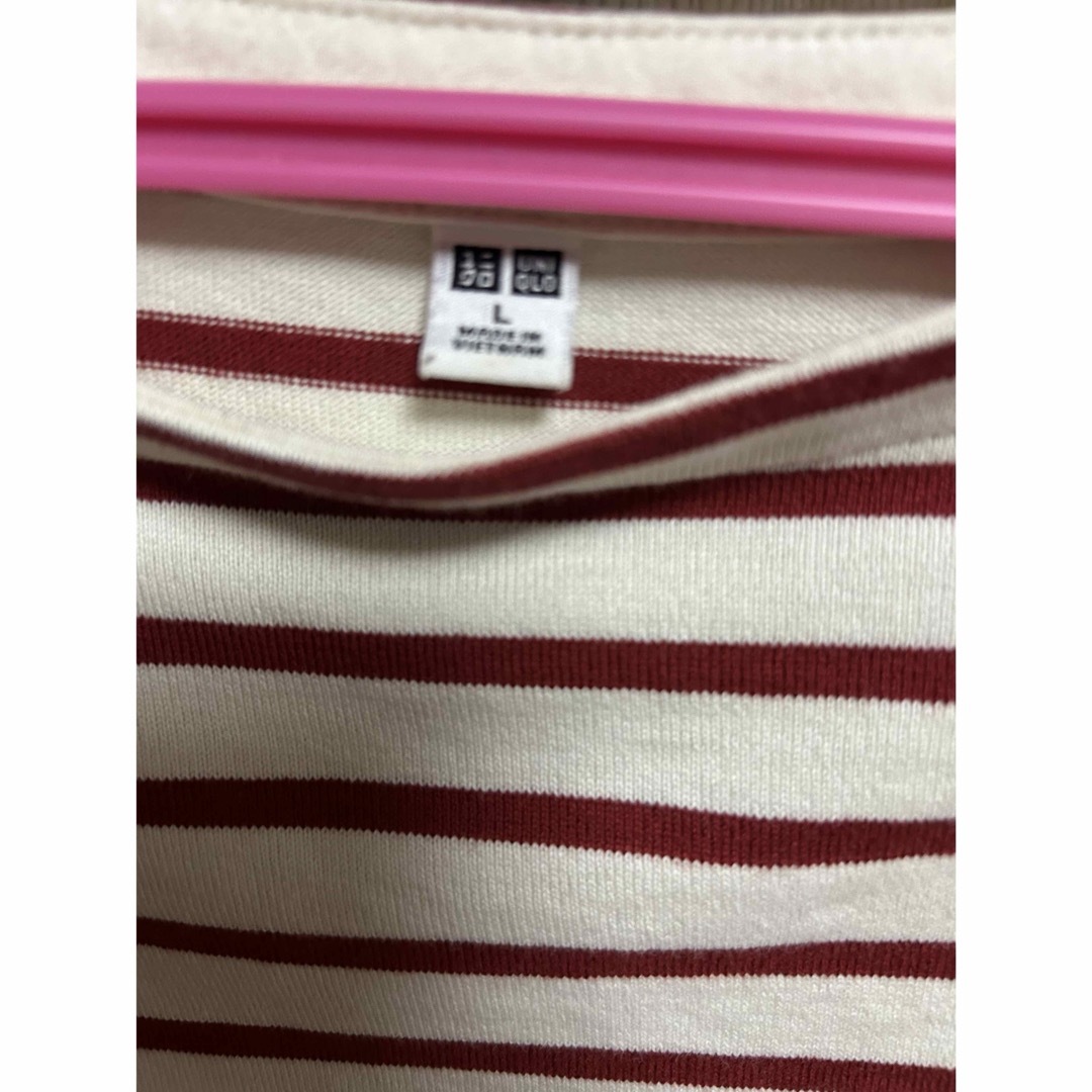 UNIQLO(ユニクロ)のユニクロ　ボーダーボートネックT 長袖 レディースのトップス(カットソー(長袖/七分))の商品写真