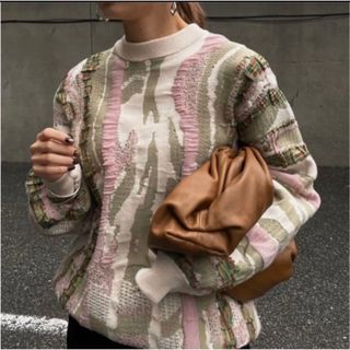 アメリヴィンテージ(Ameri VINTAGE)のAMERI　UND MARBLE JACQUARD KNIT(ニット/セーター)