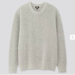 ユニクロ(UNIQLO)の美品 ユニクロ XL ミドルゲージワッフルクルーネックセーター(ニット/セーター)