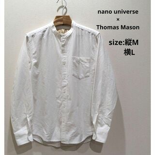 ナノユニバース(nano・universe)のnano universe × Thomas Mason バンドカラーシャツ 白(シャツ)