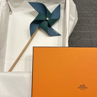 エルメス(Hermes)の希少カラー HERMES エルメス ヴォーエプソン 風車 グリーン×ブルー 箱(置物)