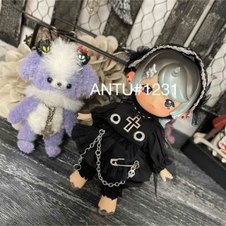 ANTU 夢のようなお茶会 ポニー型  黒ワンピコーデ  服 アウトフィット(人形)