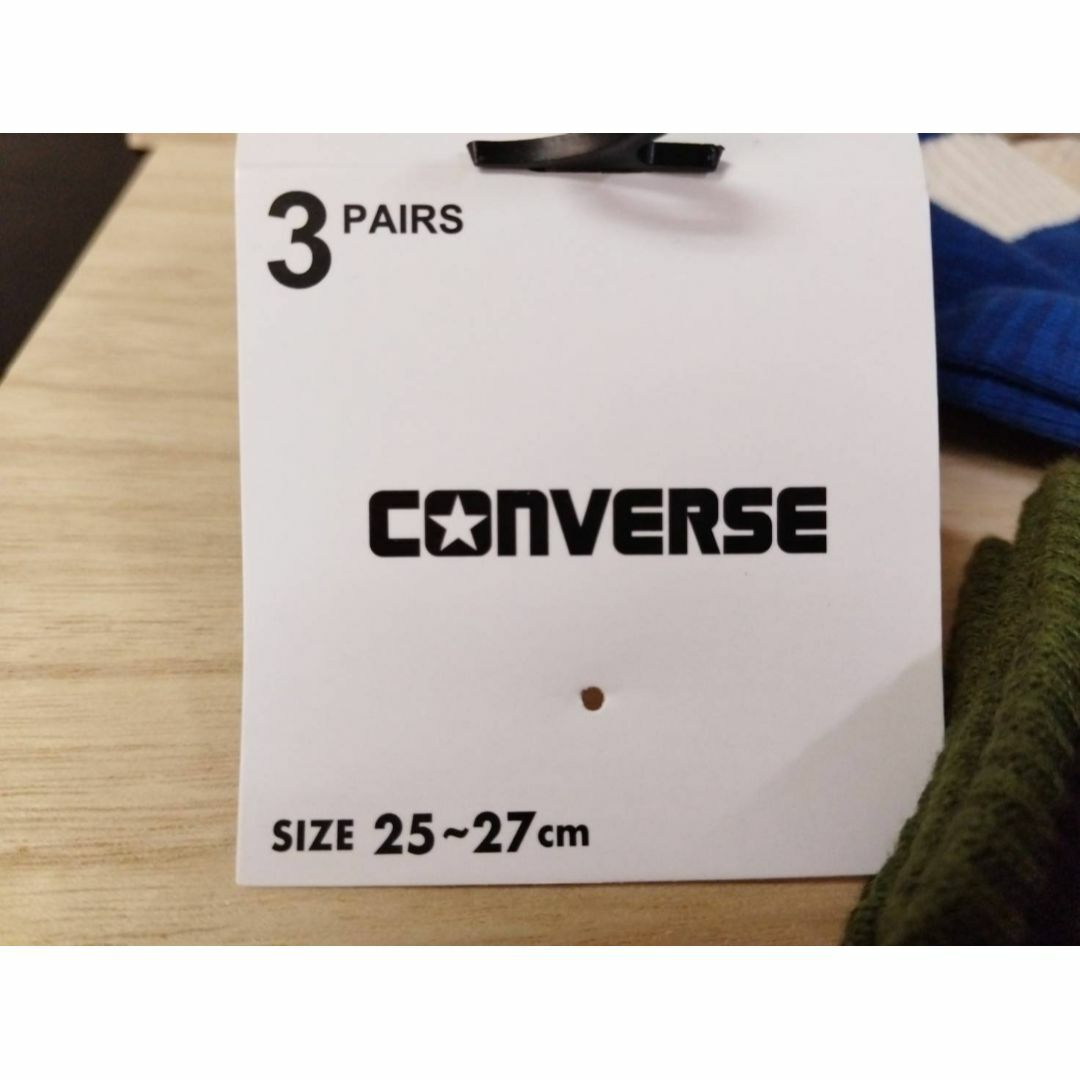 CONVERSE(コンバース)のbコ）肌緑青）３Ｐ）25-27）福助コンバース靴下ショートソックス綿混13729 メンズのレッグウェア(ソックス)の商品写真