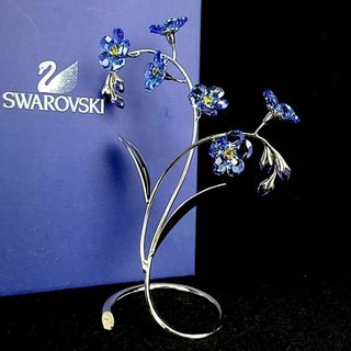 スワロフスキー(SWAROVSKI)の◇未使用 ◆ スワロフスキー　忘れな草　勿忘草　ロッキングフラワー　箱つき(置物)