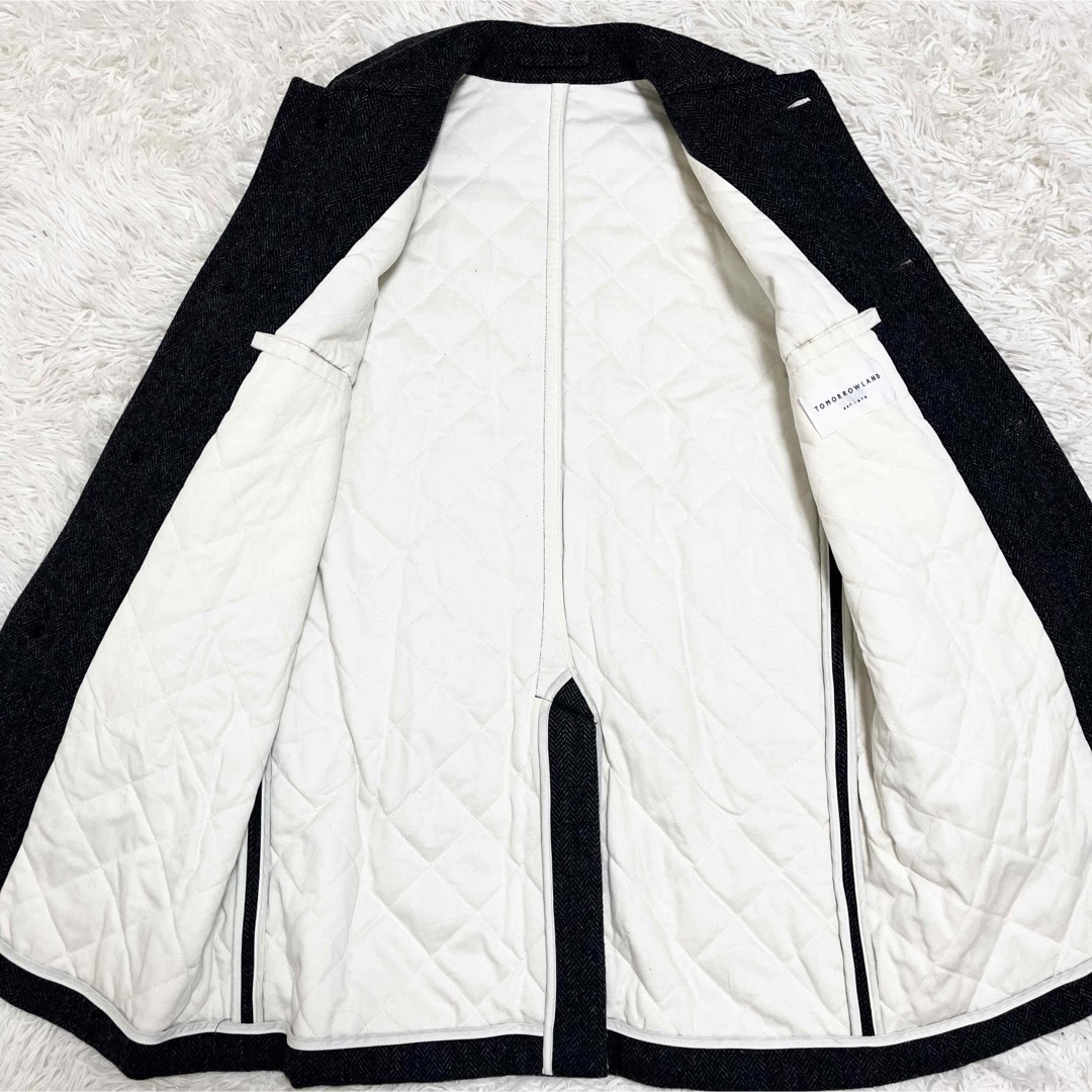 TOMORROWLAND(トゥモローランド)の美品 トゥモローランド ステンカラーコート ヘリンボーン ウール ツイード XL メンズのジャケット/アウター(ステンカラーコート)の商品写真