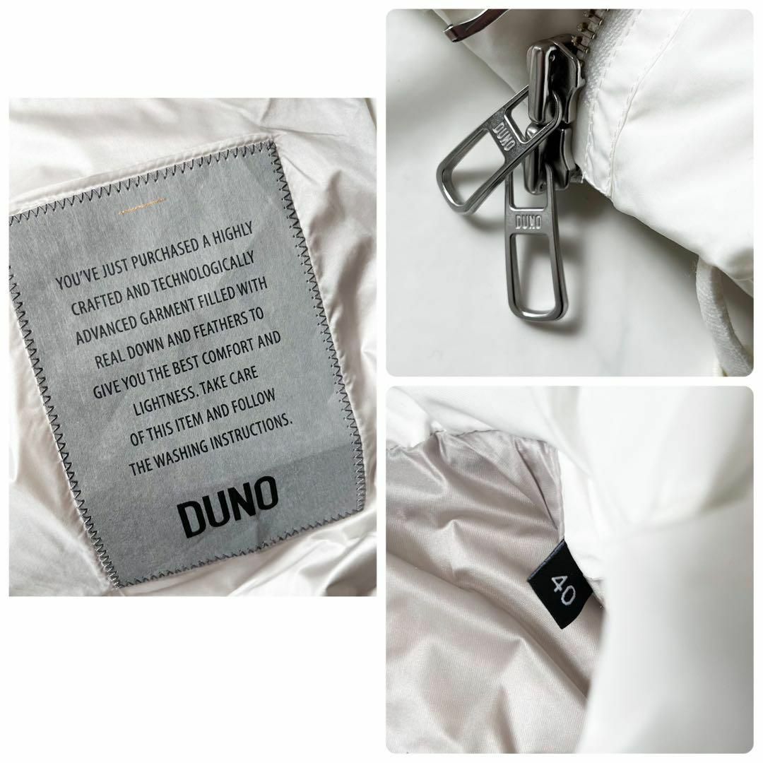 DUNO(デュノ)の極美品✨ デュノ DUNO ムートン 切り替え ダウンコート ホワイト 40 レディースのジャケット/アウター(ダウンコート)の商品写真