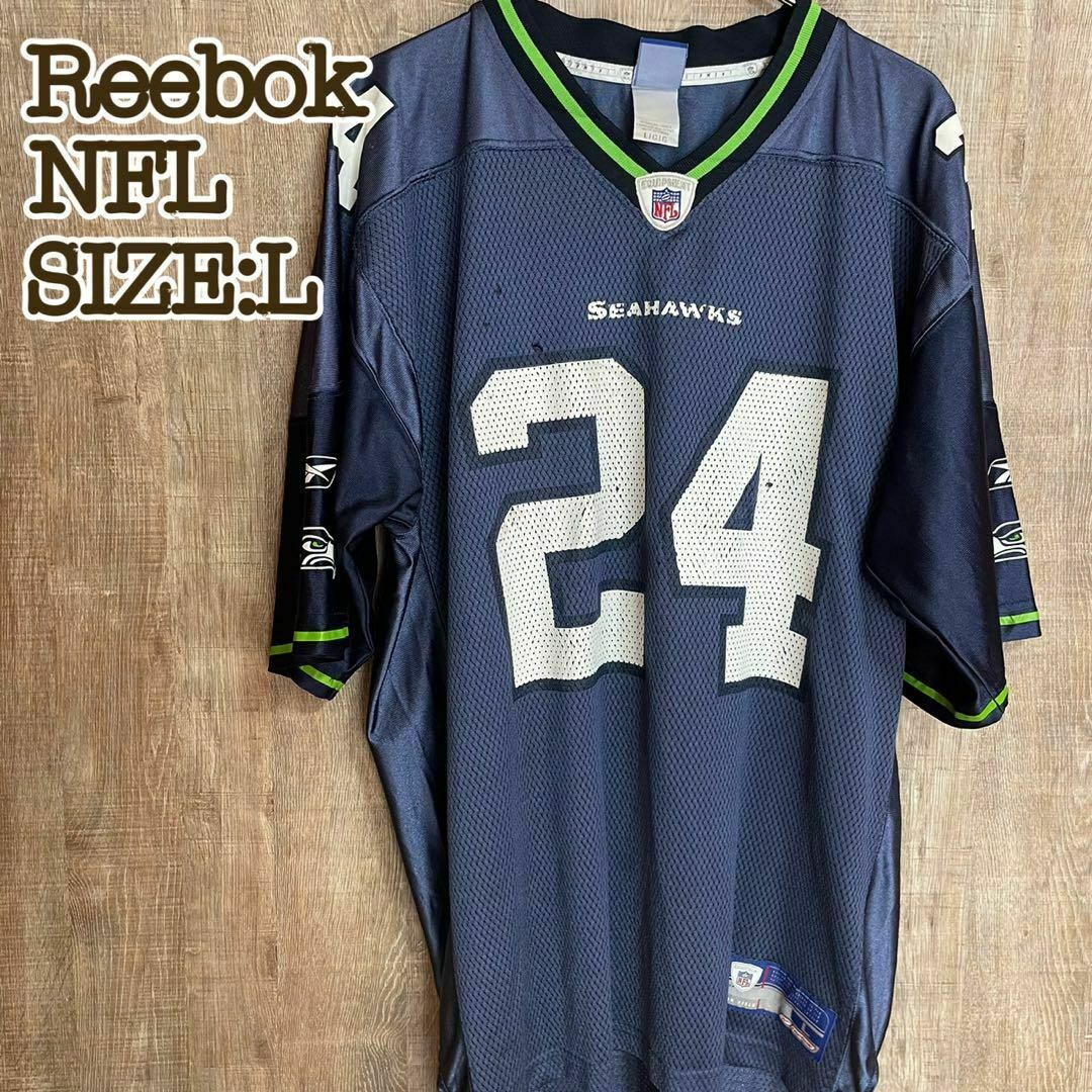 Reebok(リーボック)のReebok リーボック　NFLシアトル・シーホークス　ゲームシャツ　L メンズのトップス(Tシャツ/カットソー(半袖/袖なし))の商品写真