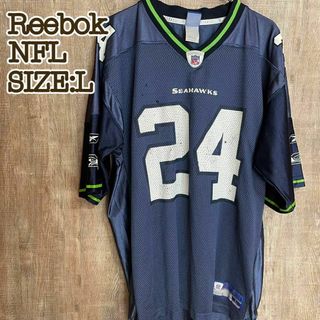 リーボック(Reebok)のReebok リーボック　NFLシアトル・シーホークス　ゲームシャツ　L(Tシャツ/カットソー(半袖/袖なし))