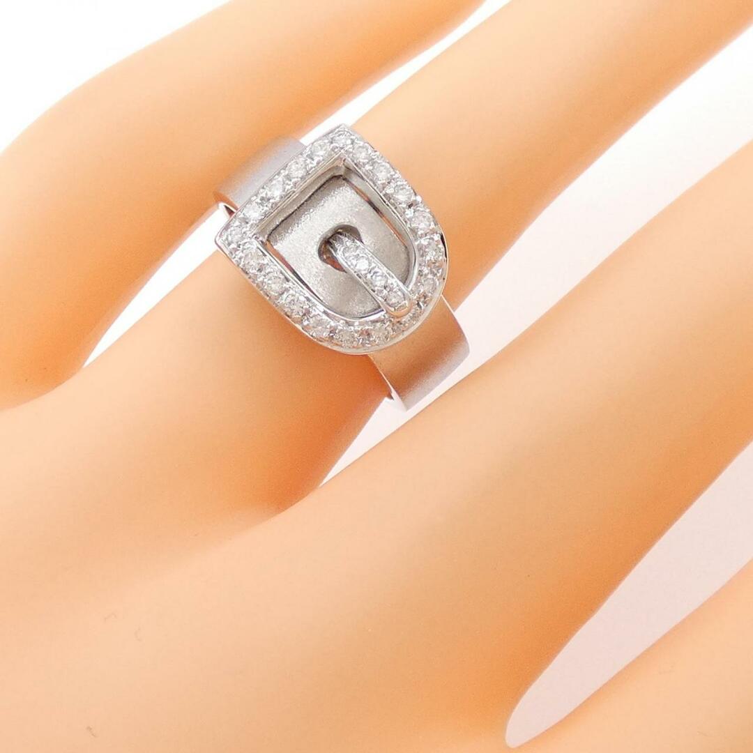 750WG ベルト ダイヤモンド リング 0.23CT レディースのアクセサリー(リング(指輪))の商品写真