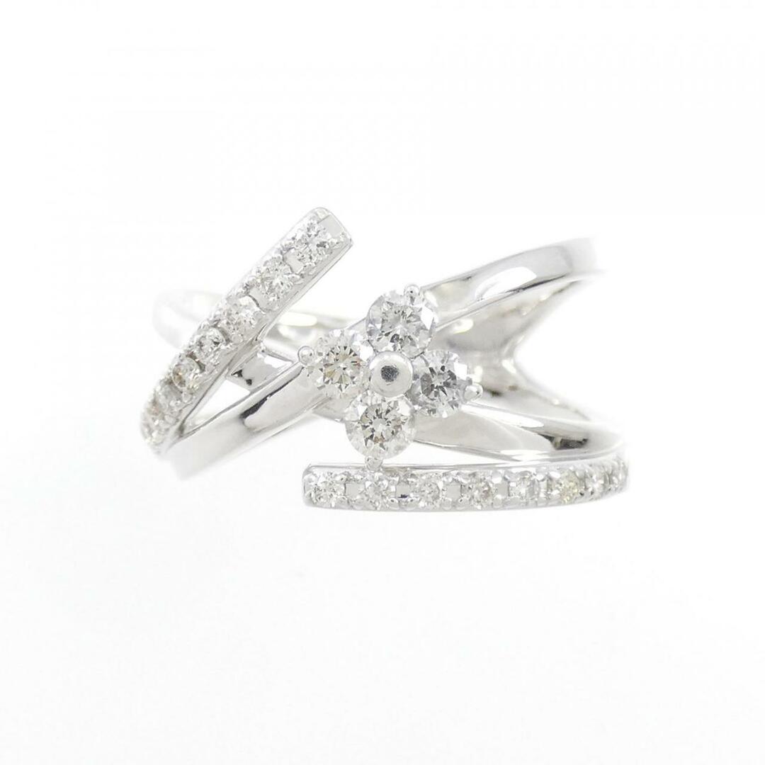 K18WG フラワー ダイヤモンド リング 0.50CT レディースのアクセサリー(リング(指輪))の商品写真