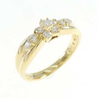 K18YG フラワー ダイヤモンド リング 0.30CT(リング(指輪))