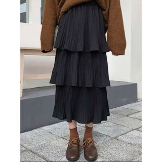 シーイン(SHEIN)のshein レイヤーフリルスカート(ロングスカート)