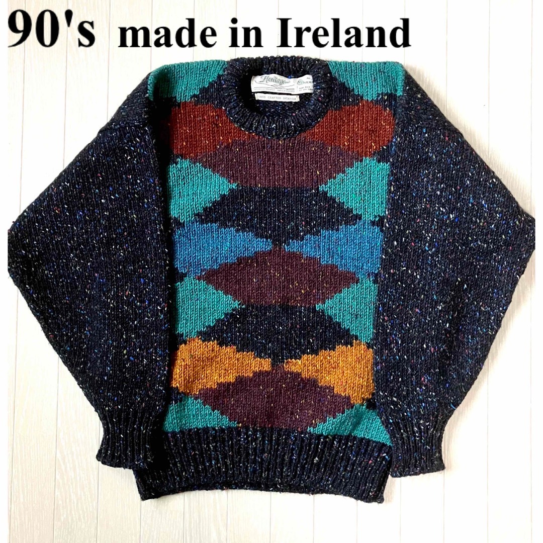 90's Heritage ヘリテージ 総柄セーター アイルランド製 メンズのトップス(ニット/セーター)の商品写真