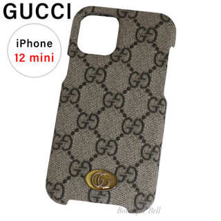 グッチ(Gucci)の【GUCCI】グッチ GGスプリーム iPhone12mini ケース ベージュ(iPhoneケース)