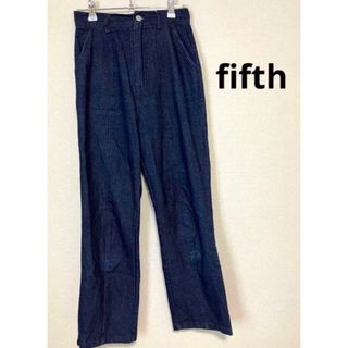 フィフス(fifth)のfifth フィフス　デニムパンツ　編み上げ　ワイドパンツ(デニム/ジーンズ)