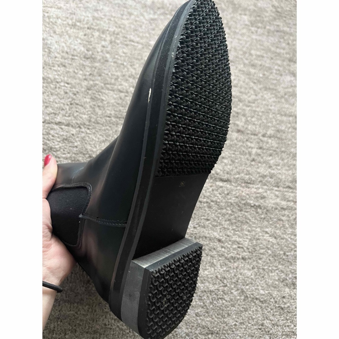 サイドゴア　ブーツ　黒　26センチ　冬用　滑り止め レディースの靴/シューズ(ブーツ)の商品写真