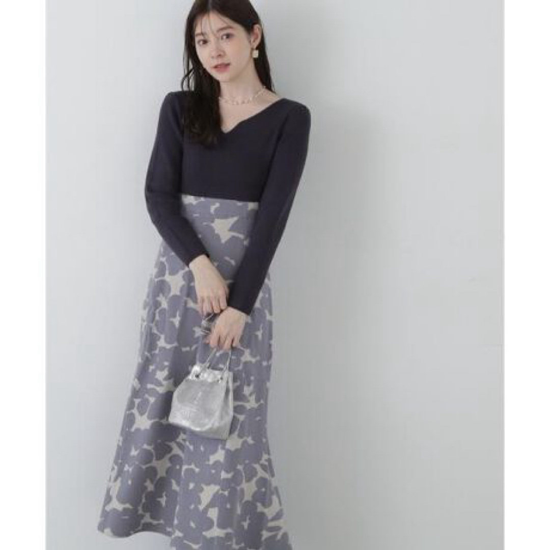 PROPORTION BODY DRESSING - プロポーション ボディドレッシング  ジャガードフラワーニットワンピースPROPORTION BODY DRESSINGのロングワンピース/マキシワンピース