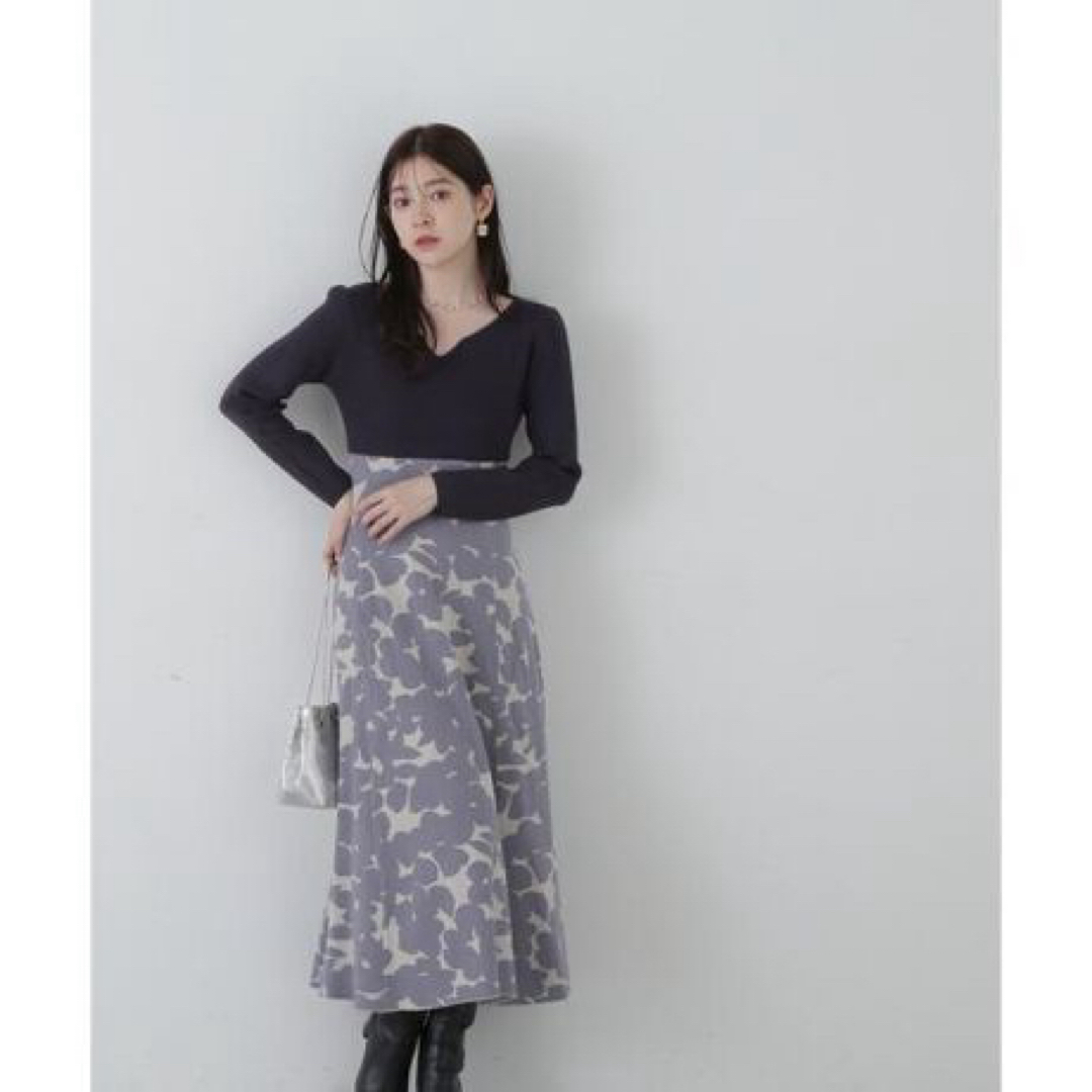 PROPORTION BODY DRESSING - プロポーション ボディドレッシング  ジャガードフラワーニットワンピース