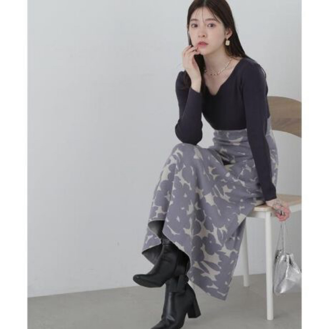 PROPORTION BODY DRESSING - プロポーション ボディドレッシング  ジャガードフラワーニットワンピース