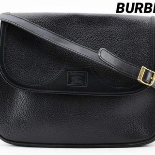 バーバリー(BURBERRY)の美品　Burberry バーバリー　ショルダーバッ　レザー　黒　23121603(ショルダーバッグ)