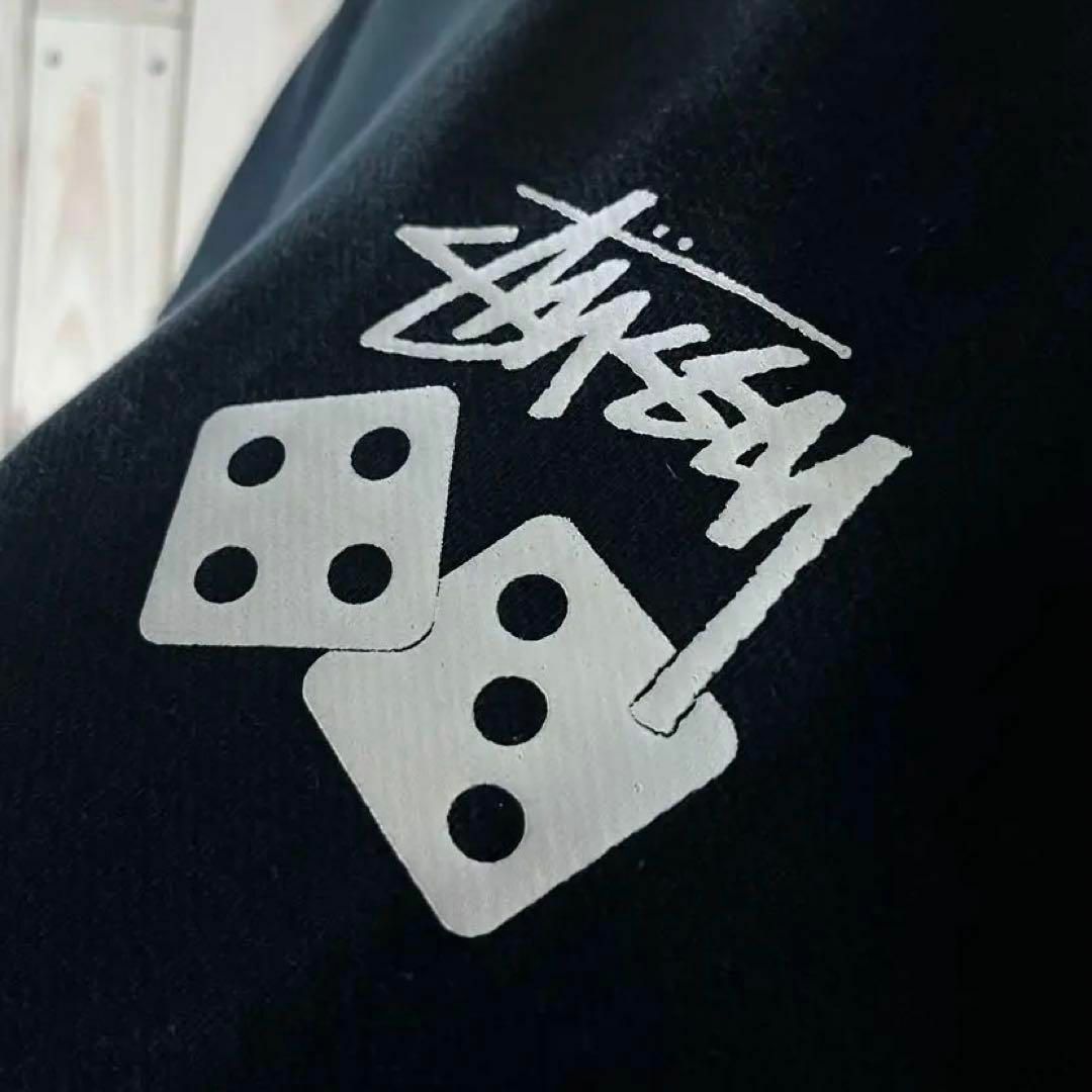 STUSSY(ステューシー)の【海外限定 L】ステューシー 両面ロゴ ダイス ストックロゴ スウェット 黒 メンズのトップス(スウェット)の商品写真