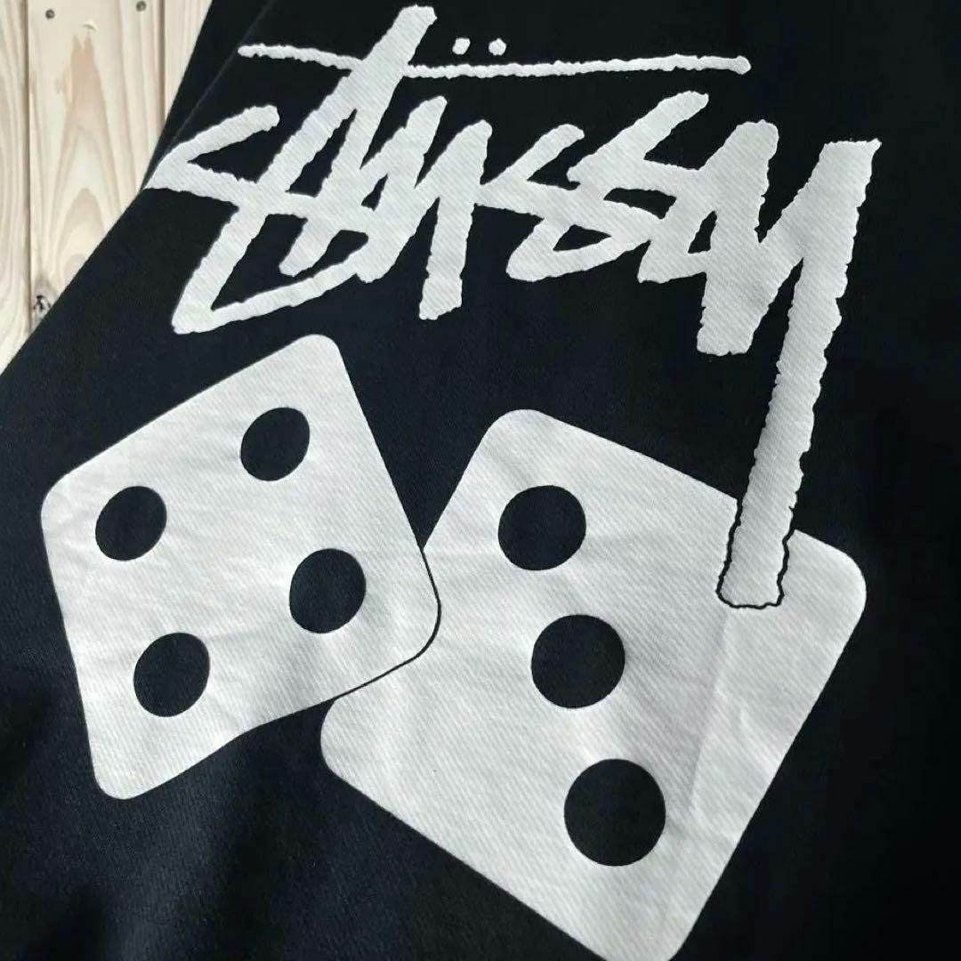 STUSSY(ステューシー)の【海外限定 L】ステューシー 両面ロゴ ダイス ストックロゴ スウェット 黒 メンズのトップス(スウェット)の商品写真