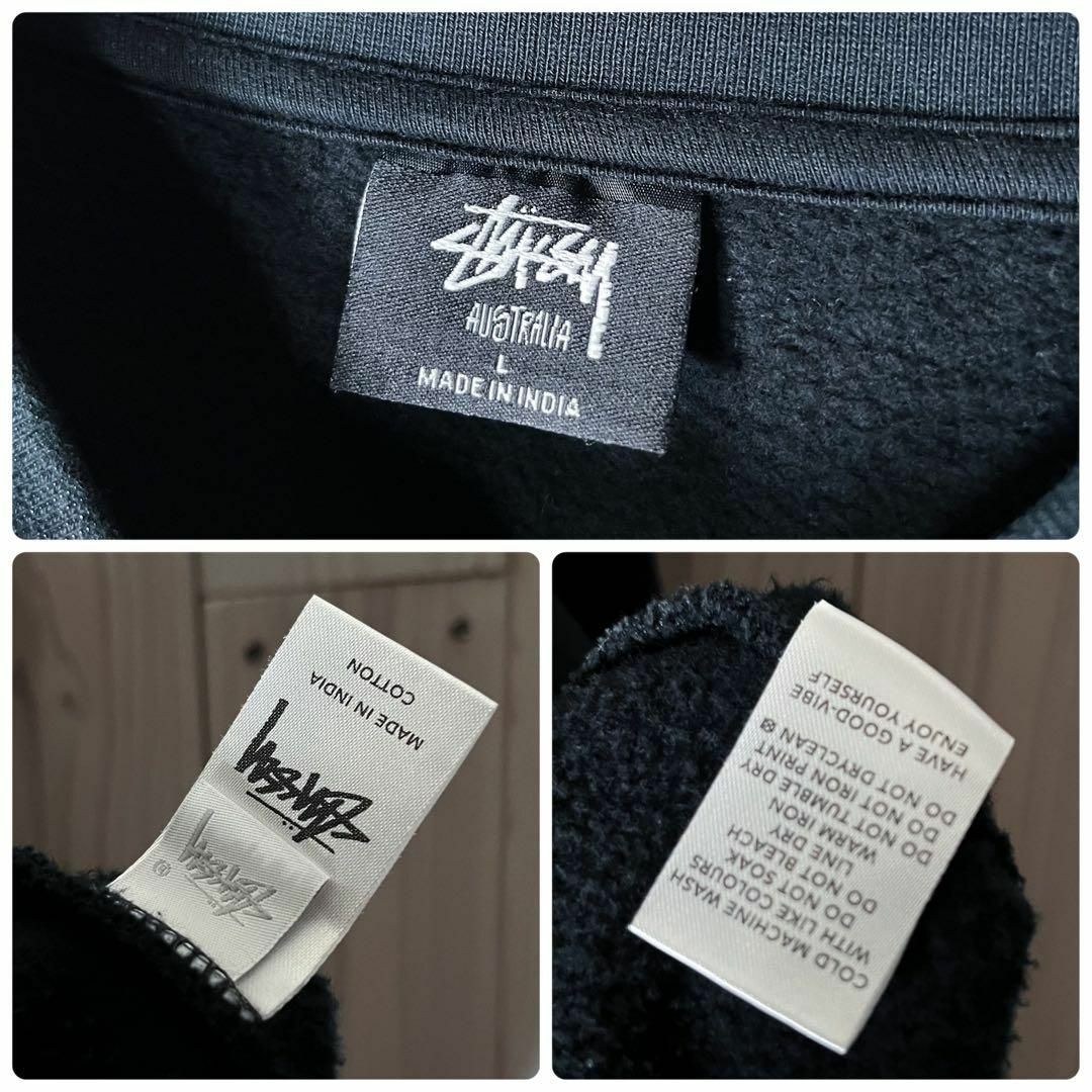 STUSSY(ステューシー)の【海外限定 L】ステューシー 両面ロゴ ダイス ストックロゴ スウェット 黒 メンズのトップス(スウェット)の商品写真