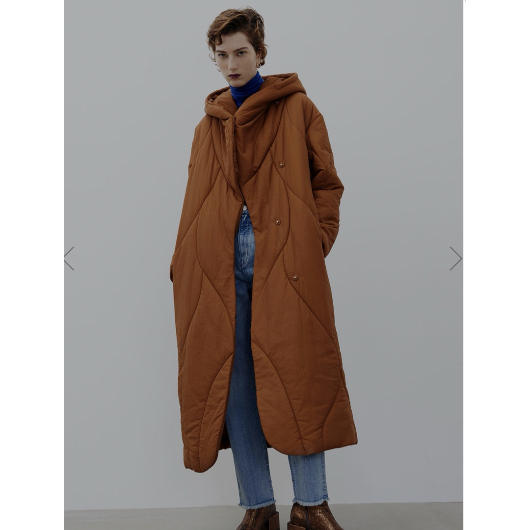 Ameri VINTAGE(アメリヴィンテージ)のAmeri★WAVE STITCH HEAT POLAK LONG COAT レディースのジャケット/アウター(ロングコート)の商品写真