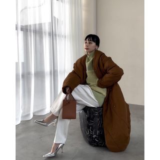 アメリヴィンテージ(Ameri VINTAGE)のAmeri★WAVE STITCH HEAT POLAK LONG COAT(ロングコート)