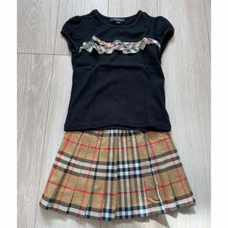 バーバリー(BURBERRY)のBurberry チェックスカート＋Tシャツセット　3y=100㎝(スカート)