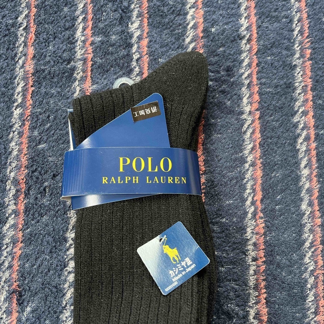 POLO RALPH LAUREN(ポロラルフローレン)のハイソックス　黒　カシミヤ混 レディースのレッグウェア(ソックス)の商品写真