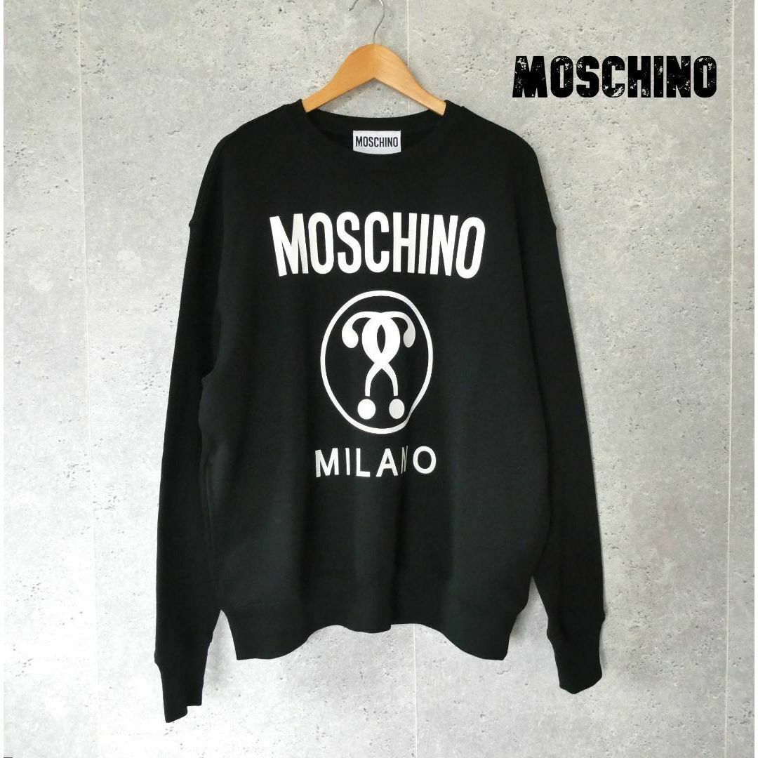 極美品 MOSCHINO ロゴプリント クルーネック スウェットトレーナー725㎝身幅