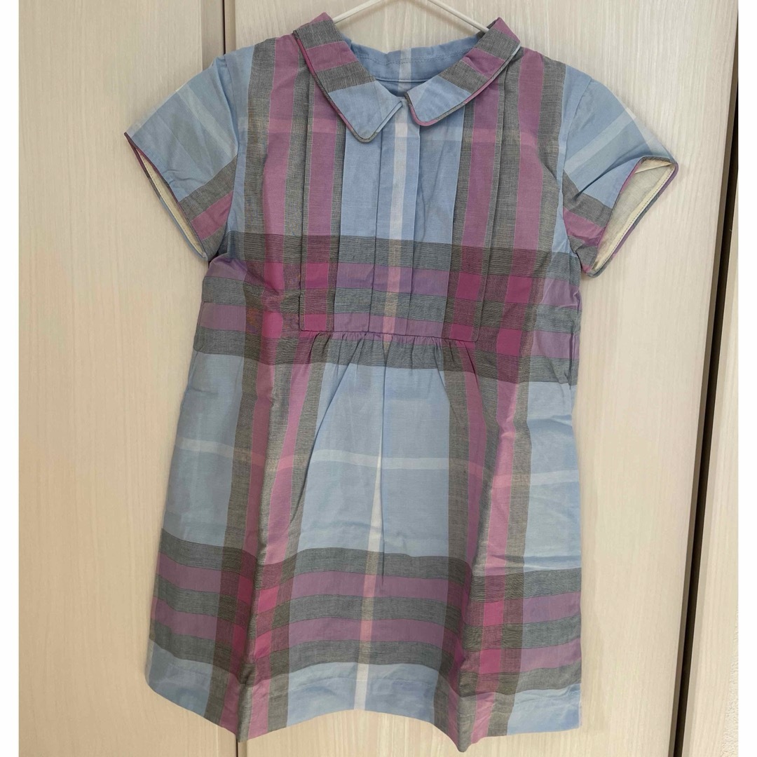 【2025年製 新品】 Burberry ブルーチェックワンピース 3y=100㎝ ワンピース