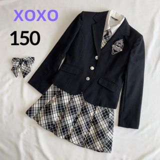 キスキス(XOXO)のXOXO フォーマルスーツ 150 ブラック 女の子 チェック スカート リボン(ドレス/フォーマル)