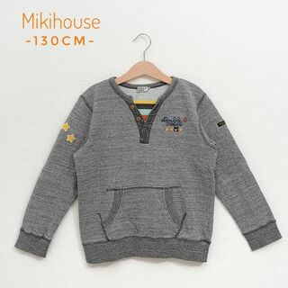 ミキハウス(mikihouse)の✨美品✨ミキハウス ダブルビー　トレーナー　Bくん　日本製　グレー　130cm(Tシャツ/カットソー)