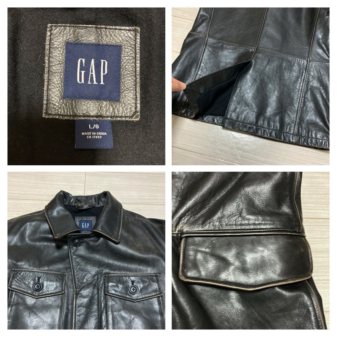 GAP(ギャップ)のOLD GAP■エイジング加工 レザー カーコート ジャケット オールドギャップ メンズのジャケット/アウター(レザージャケット)の商品写真