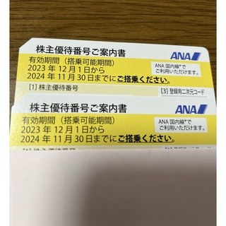 エーエヌエー(ゼンニッポンクウユ)(ANA(全日本空輸))のANA 株主優待券２枚(航空券)