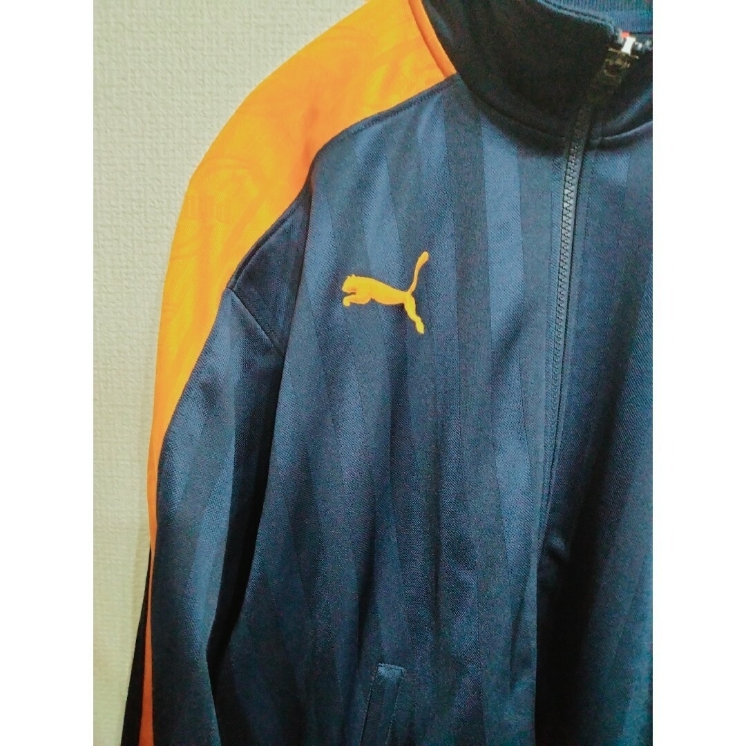 PUMA(プーマ)の美品 PUMA プーマ ジャージ デカロゴ ネイビー オレンジ SS XS メンズのトップス(ジャージ)の商品写真