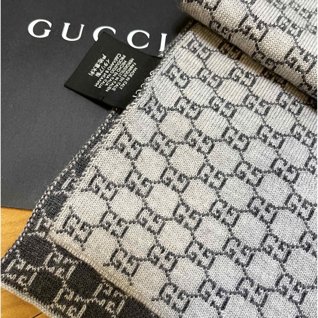 Gucci(グッチ)のGUCCI グッチ マフラー GG メンズ レディース　ウール   美品 メンズのファッション小物(マフラー)の商品写真