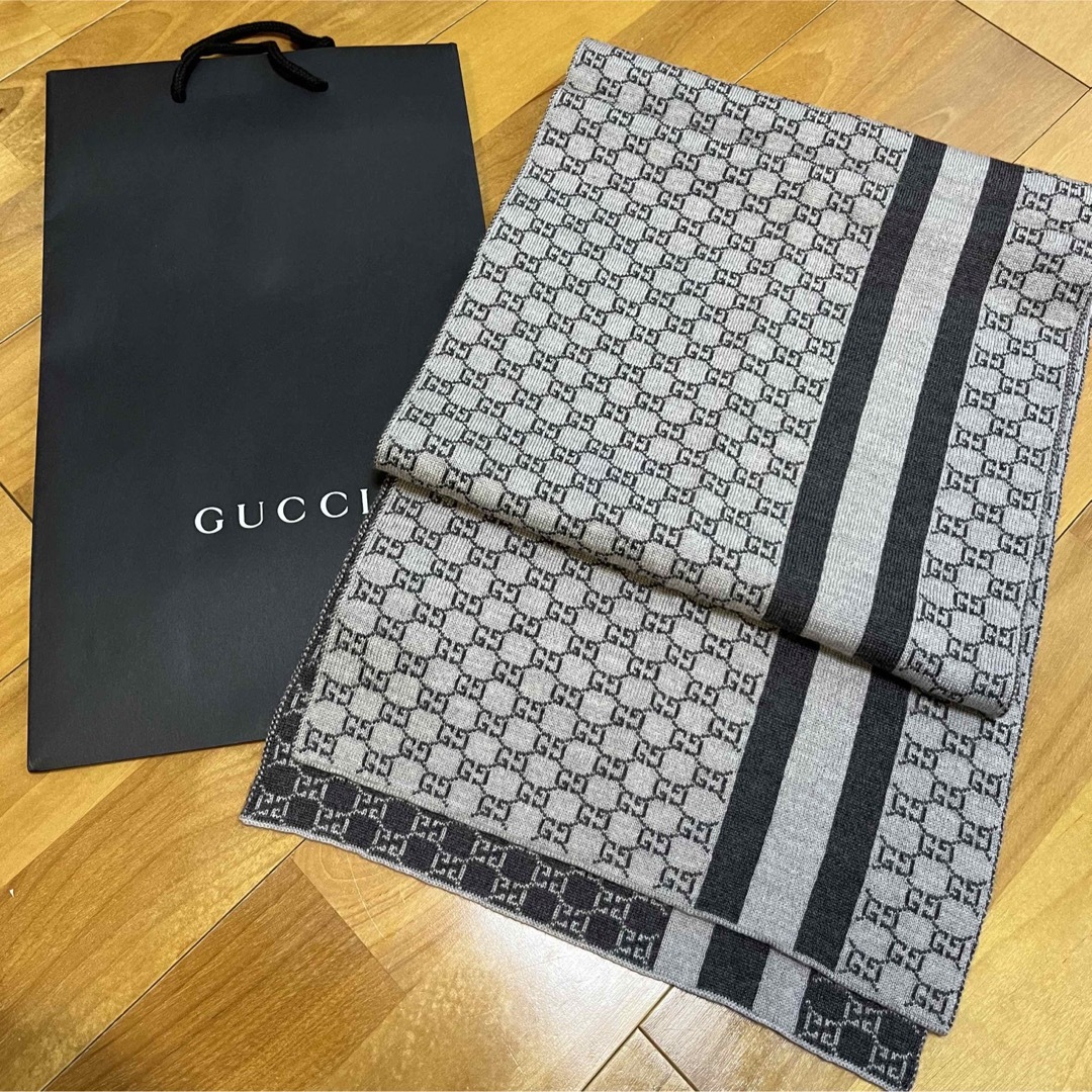 Gucci(グッチ)のGUCCI グッチ マフラー GG メンズ レディース　ウール   美品 メンズのファッション小物(マフラー)の商品写真
