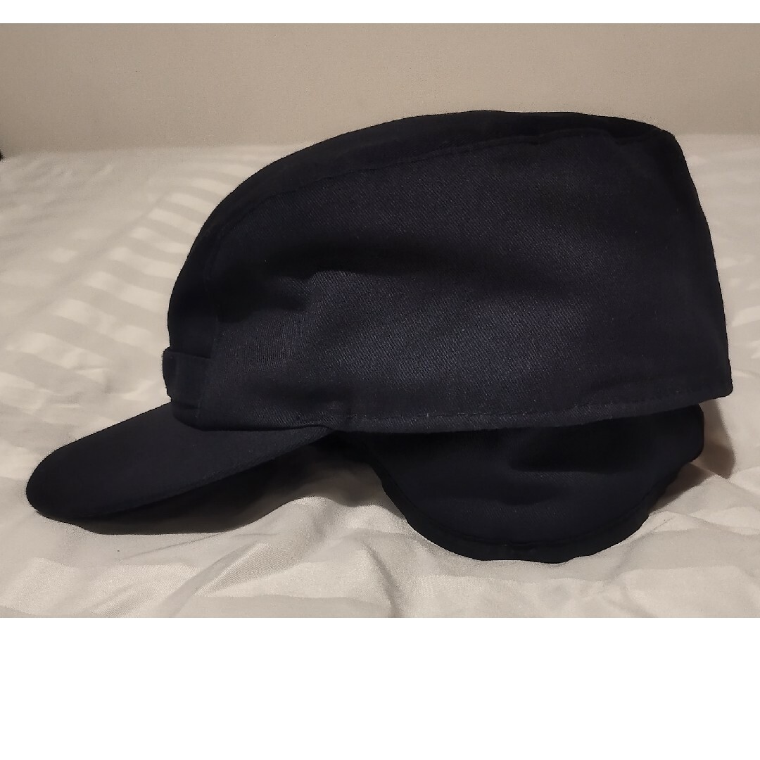 FLEX−O−BAND　暖かい　ボア耳当て付き　紺　内側キルティング　キャップ メンズの帽子(キャップ)の商品写真