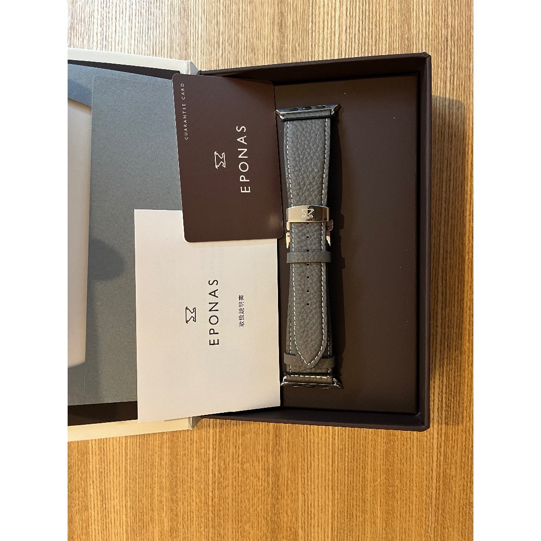 EPONAS Apple Watch レザーバンド（ギャランティカード有）グレイ