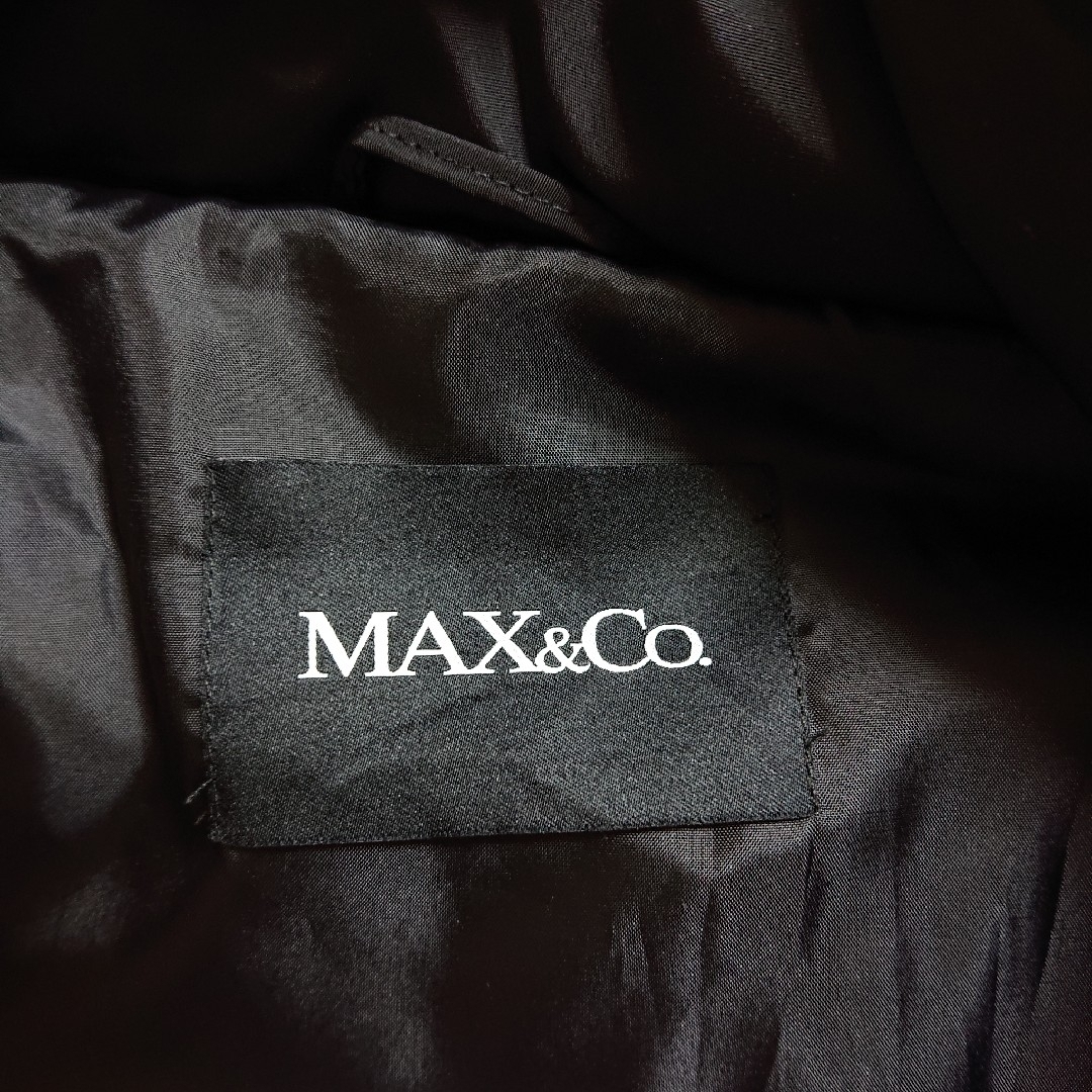 Max & Co.(マックスアンドコー)のMAX&Co. マックス&コー ダウン コート ロング ブラック ファー フード レディースのジャケット/アウター(ダウンコート)の商品写真