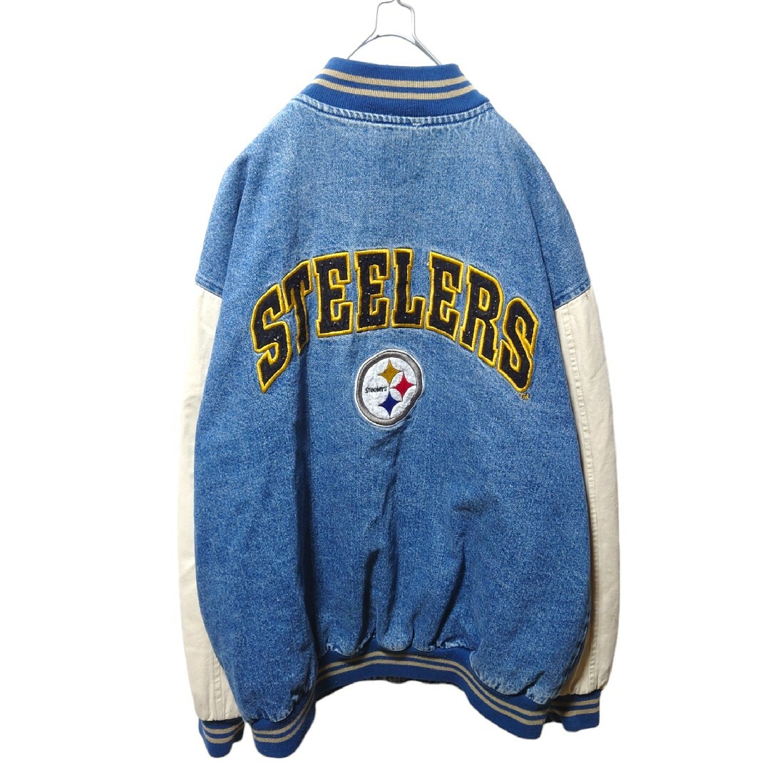 Lee(リー)の【Lee】NFL STEELERS チームロゴ刺繍 デニムスタジャン A1556 メンズのジャケット/アウター(スタジャン)の商品写真