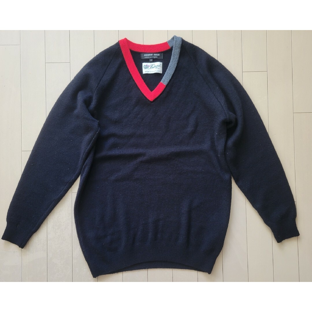 COMME des GARCONS HOMME DEUX(コムデギャルソンオムドゥ)のCOMME des GARCONS長袖V衿配色ニット メンズのトップス(ニット/セーター)の商品写真