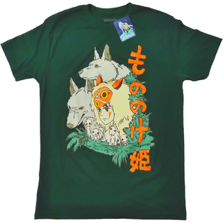 ジブリ(ジブリ)の*訳あり* もののけ姫　Tシャツ　小さ目なXL　ダークグリーン　ムービーT *(Tシャツ/カットソー(半袖/袖なし))