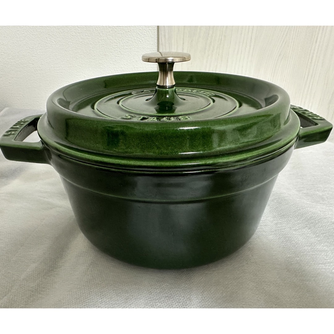 【期間限定🈹】STAUB ストウブ ココット 20cm バジルグリーン 緑 【期間限定🈹】STAUB ストウブ ココット 20cm バジルグリーン 緑