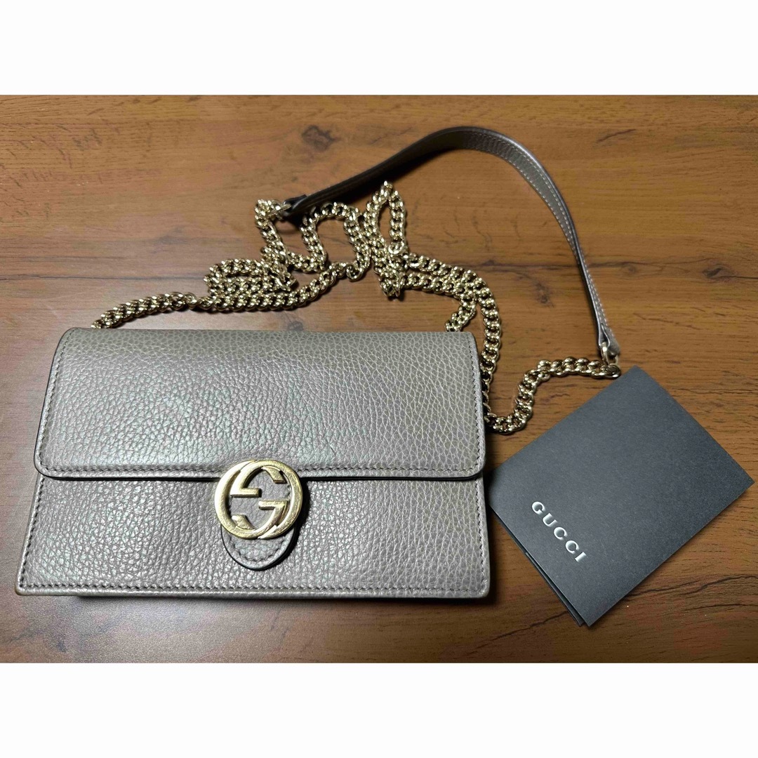 GUCCI - グリーン　GUCCI チェーンウォレット