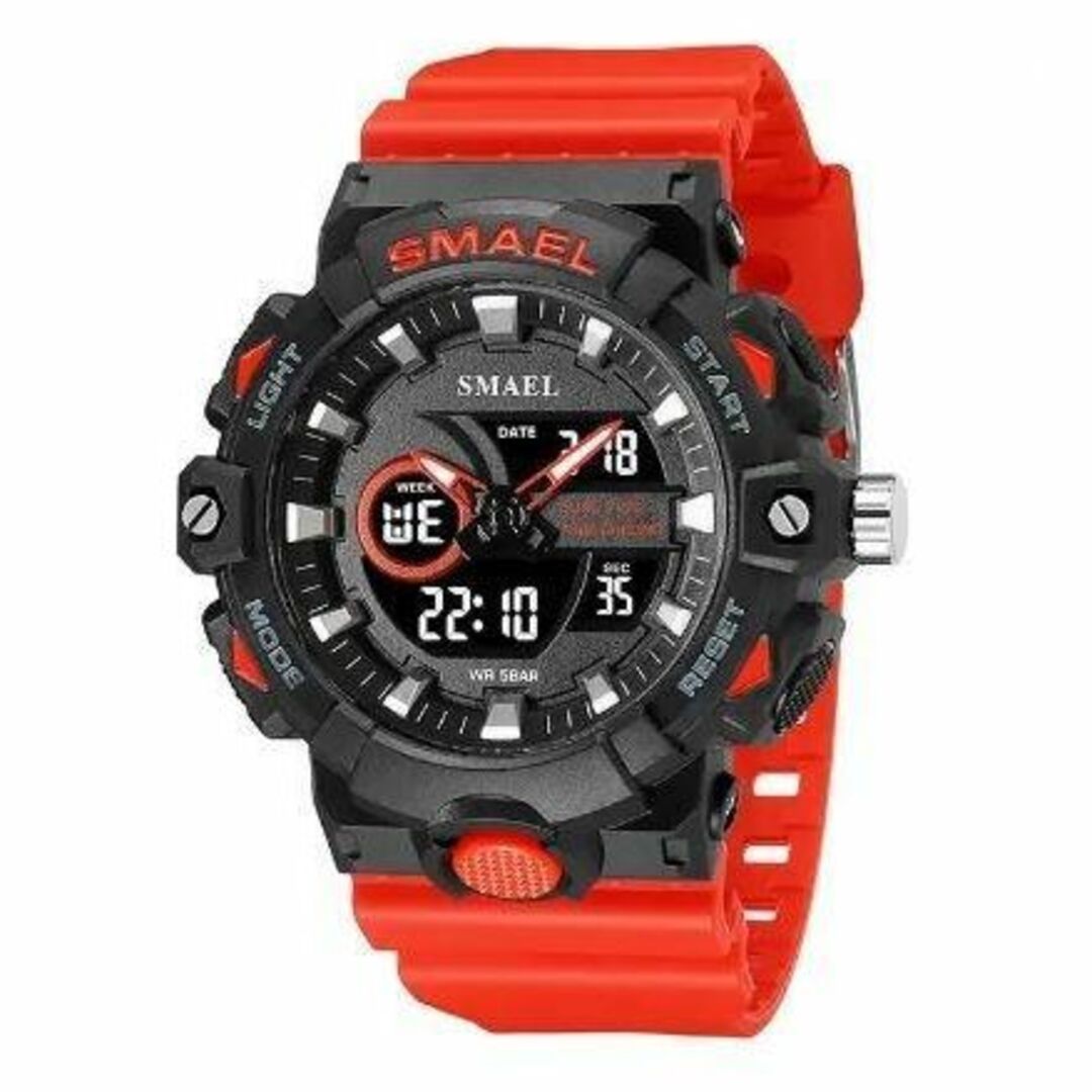SMAEL 8081 スポーツウォッチ（レッド） メンズの時計(腕時計(デジタル))の商品写真