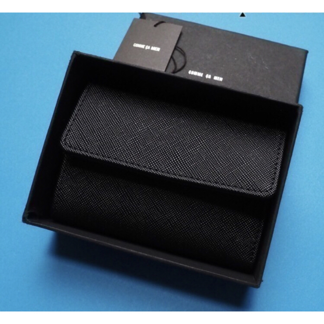 COMME CA MEN(コムサメン)の新品 定価20,900円 コムサメン 市松柄 カード&コインケース 黒 メンズのファッション小物(折り財布)の商品写真